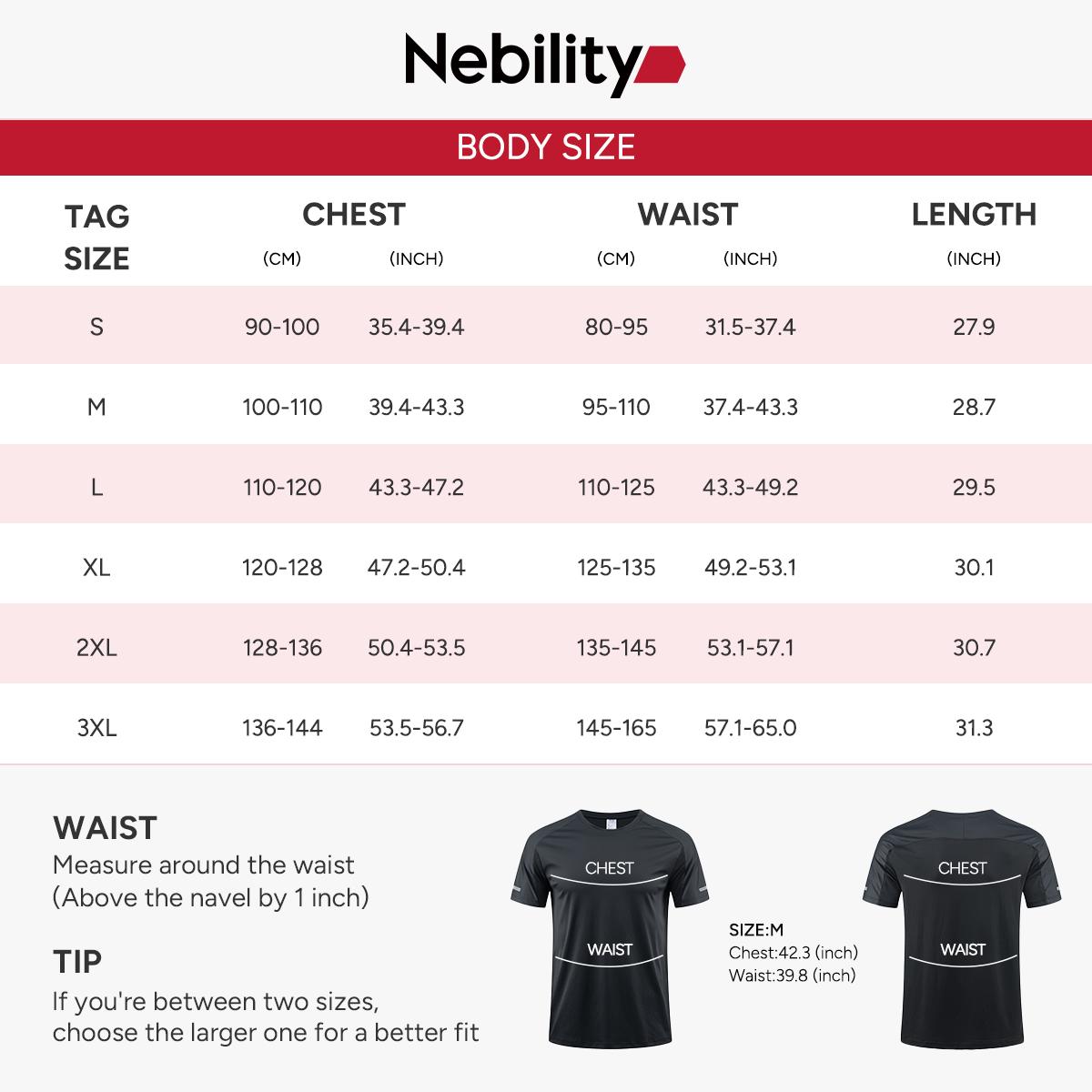 Nebility Men's Workout Shirts Quick Dry Moisture Wicking with Reflective Strips Lightweight Mesh Athletic Tees Comfortable Slim Round Neck for Running Gym Training Summer