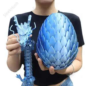 18cm Articulated 3D-Printed SleekHush Dragon Egg & 60cm Giant Dragon Set, Indoor Recreation Decoration, Stress-Relief Fidget Toy for Adults, Home Decor Gift, Two Piece Sets,summervibes