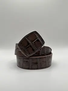 Cinturon Coco transversal- piel de res grabada