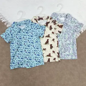 Toddler Boys Summer Short Sleeve Shirt Top Daily Outdoor Buttons Down Top Tee For Kids Youth Boy