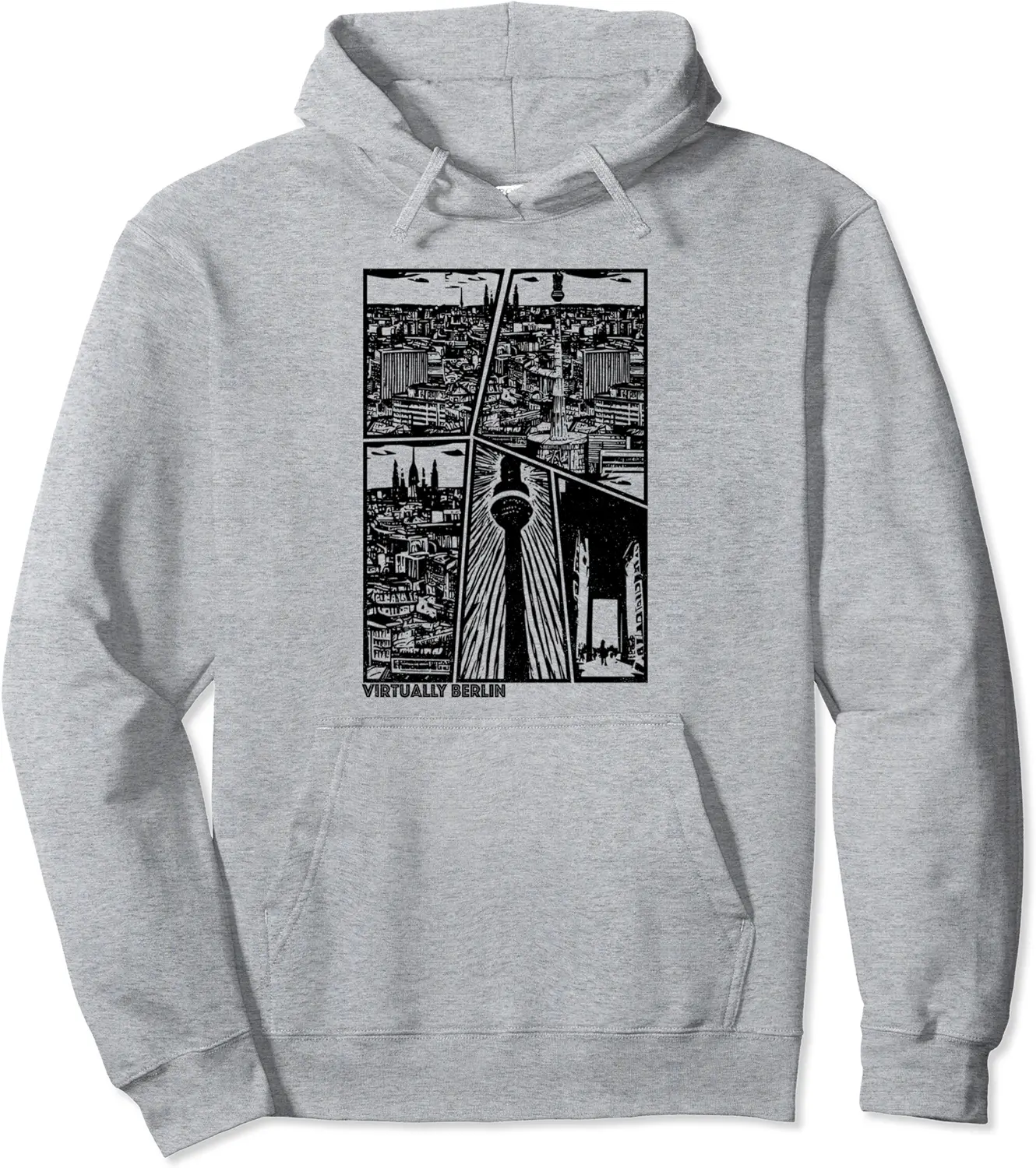 Berlin Skyline Manga Style Cityscape Pullover Hoodie - Josephroycos Shop 92B0BPYV8V74