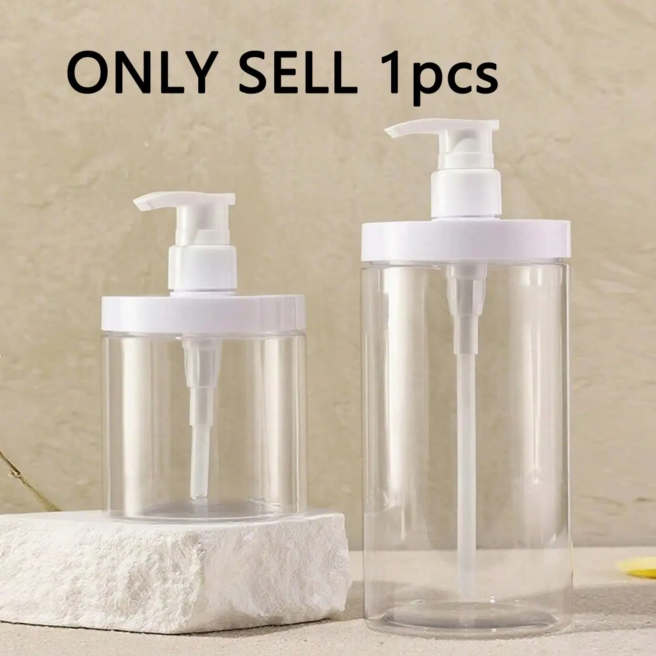 1pc 500-1000ML Wide Mouth Pressure Pump Bottle, Hospital Use, Large Cap Pump Head, Suitable for Shampoo, Shower Gel, Back-To-School Essential, Soap Dispenser, Refillable Bottle, Shampoo Conditioner Dispenser, Soap Container