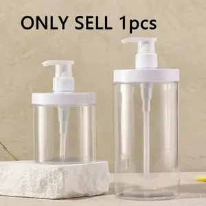 1pc 500-1000ML Wide Mouth Pressure Pump Bottle, Hospital Use, Large Cap Pump Head, Suitable for Shampoo, Shower Gel, Back-To-School Essential, Soap Dispenser, Refillable Bottle, Shampoo Conditioner Dispenser, Soap Container