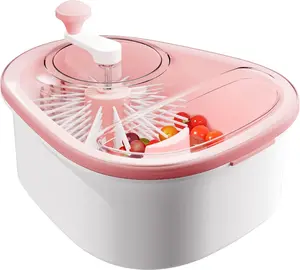 Fruit & Vegetable Spinner Cleaner  Large Washing Bowl with Built-In Scrubber & Brush for Produce & Salad