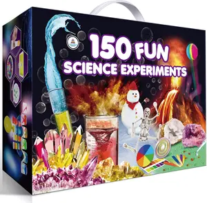 Valentine Day Gift 150 Experiments Science Kits for Kids Boys Girls, S.T.E.M Kit Toys Gifts Ideas Birthday, Chemistry Break Geodes, Volcano, Physics Educational Activities Project