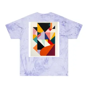 I AM ART Unisex Color Blast T-Shirt: Vibrant Geometric Symphony Casual Menswear