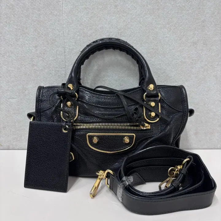Pre-owned Balenciaga leather Crossbody Bags Mini Black City Bag w/ Mirror & Strap 23558016