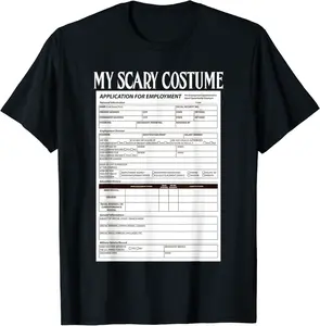 Job Application Funny Scary Halloween Costume Trick or Treat T-Shirt - Jacobjbt Shop 77B09JL95Q65