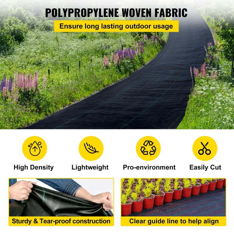 VEVOR Premium Weed Barrier Fabric Heavy Duty, TikTokShopBlackFriday, Woven Weed Control Fabric, High Permeability for Flower Beds & Geotextile Underlayment VEVOR Super Brand Day