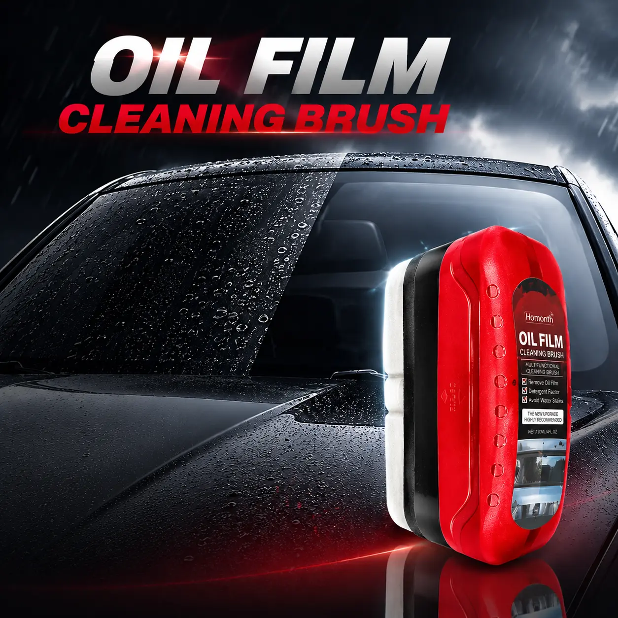 HomCar Windscreen Cleaner, Windscreen Refurbishment Decontamination Cleaning Oil Film Cleaner effective oil film remover window film cleaning
