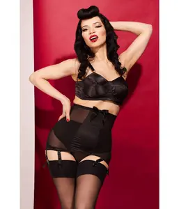 Bettie Page Black Spiral Stitch Bullet Bra