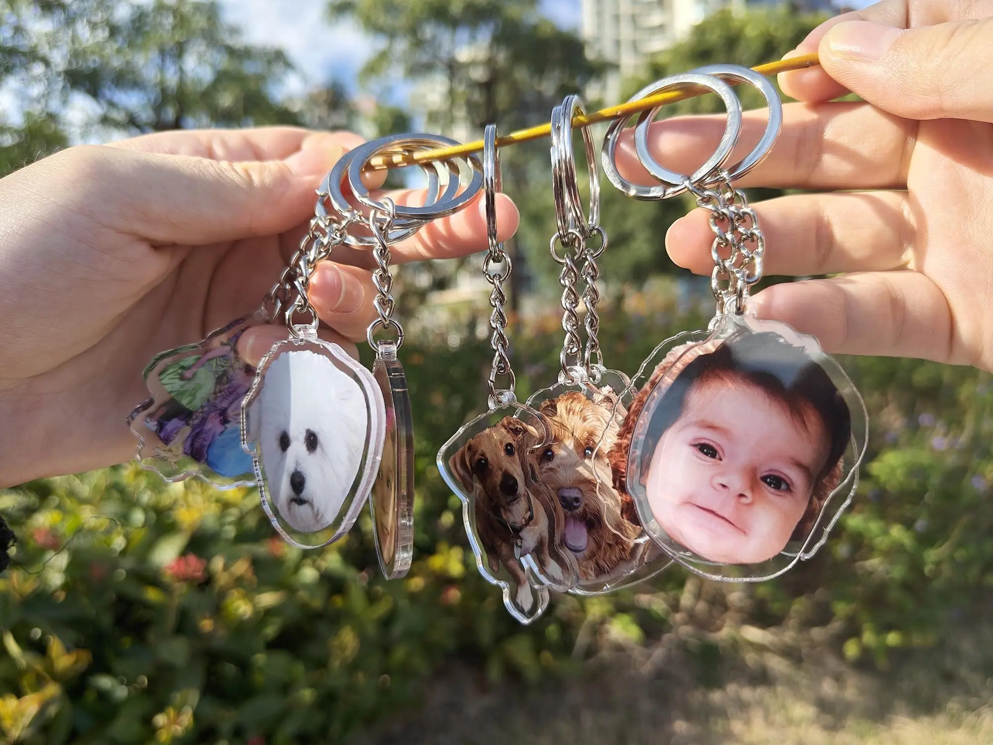 Custom Photo Acrylic Keychain – Personalized Picture Keychain, Custom Logo Key Ring, Family Photo Bag Charm, Pet Photo Gift