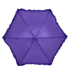 Purple Umbrella with Ruffle 14.5" (Each)