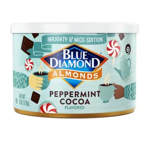 Blue Diamond Almonds, Peppermint Cocoa Holiday Snack Nuts, 6 Oz(Pack of 1),Resealable Can