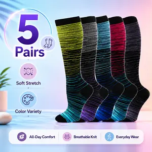 Compression Socks for Women & Men – 20-30mmHg Knee-High Support Socks – Wide Calf Design for Circulation & Comfort Seamless Toe