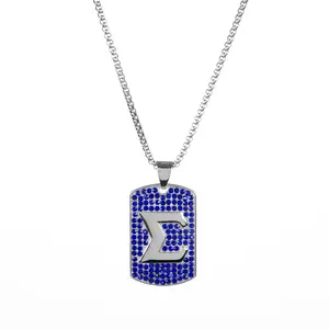 BBGreek Phi Beta Sigma- Sigma Pendant Necklace - Austrian Crystals - Official Vendor