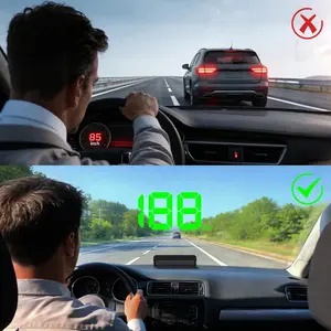 Car HUD Heads Up Display for Cars Digital GPS Speedometer MPH Speed Display USB Plug and Play Large Font Windshield Projection Display with Automatic Brightness Adjustment Universal Car Accessories for SUVs Trucks
