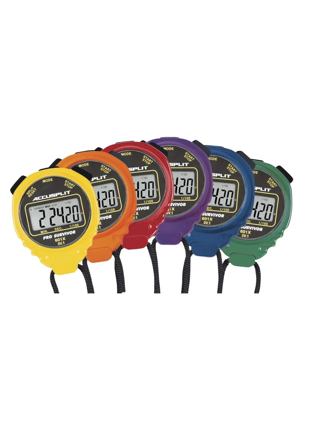 Accusplit 1497498 Pro Survivor A601X Rainbow 6 Plus Stopwatch - Rainbow Visual Stopwatches & Timers for Sports & Outdoor Use, Survival, 1 Lbs, 24 Hrs Timing Range, Anti-Drop, Water Resistant