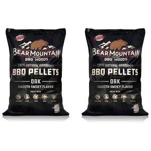 Bear Mountain BBQ All Natural Oak Hardwood Smoker Pellets, 40 Pounds (2 Pack)