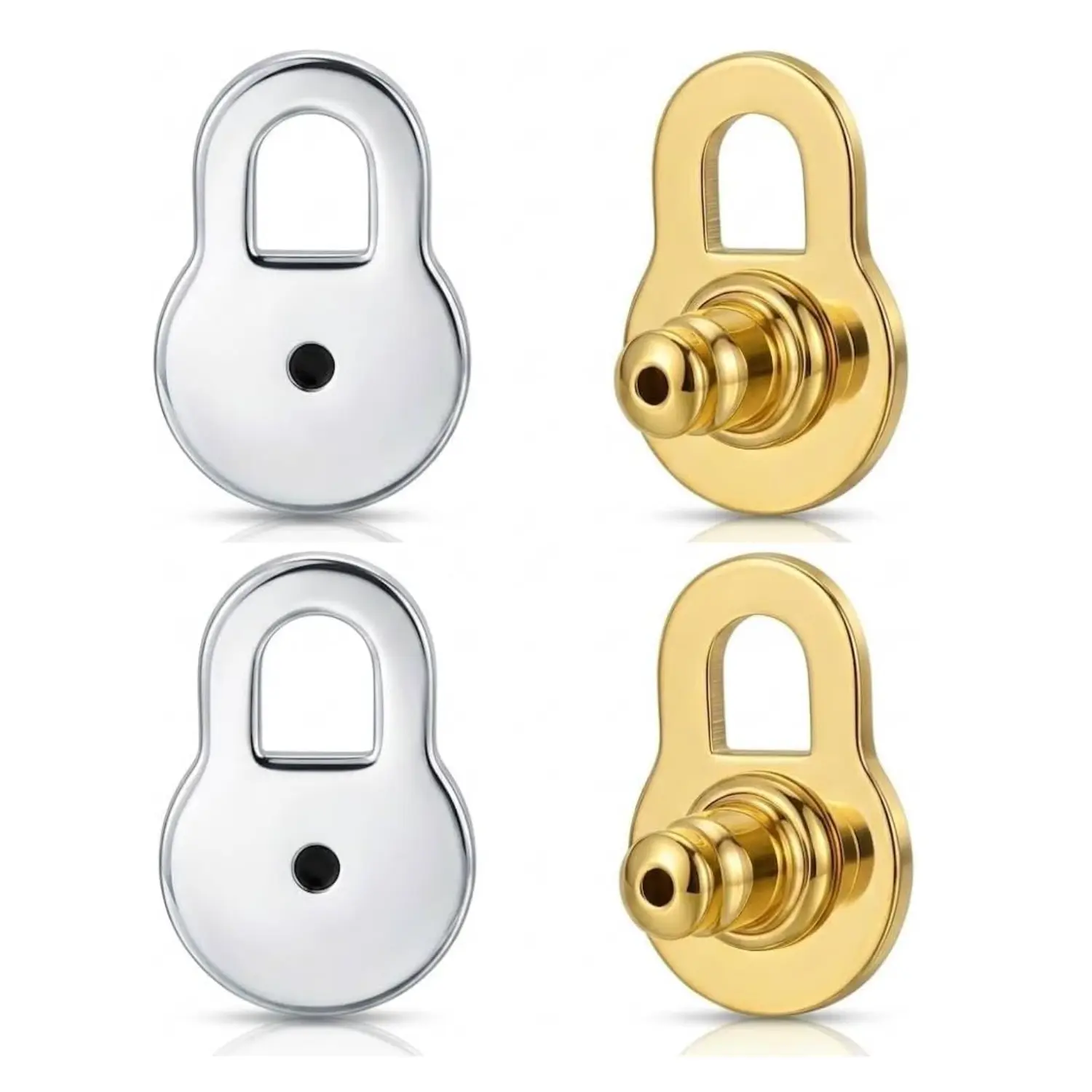 Women's 14K Gold Plated Lobe Lifters - Hidden, Compact Form, Hypoallergenic, Fade Resistant Earring Backs for Heavy Studs, Droopy Ears, Daily Wear Fashion Jewelry Accessories