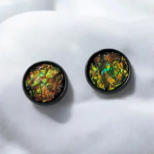 Green Orange Colorshift Stud Earrings