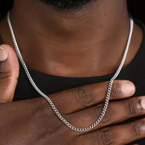 1 Piece Men's Punk Style Hip Hop Cuban Link Chain Necklace, Minimalist Necklace, Fashion Necklace, Stainless Steel Casual Trendy Jewelry
