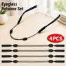 4pcs Adjustable Sunglasses Lanyards - Cool Classic Black Glasses Straps, Comfortable Practical Fixers for Outdoor Sports Eyewear