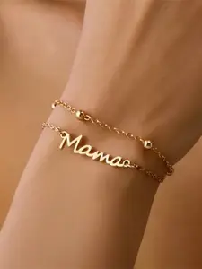 Fashion Vintage Mom Bracelet for Women, Mother's Day Gift, Geometric Hand Chain, Elegant and Durable, Perfect for Daily Wear