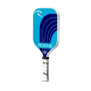 Rokne Curve Classic Rec Skye Blue and White Pickleball Paddle with Distinctive Design Elements