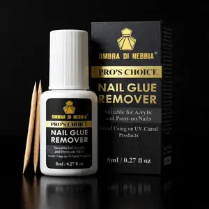 OMBRA DI NEBBIA Nail Glue Remover 8ml Formula Acrylic, Press-On Nails, Soft Gel, Nail Tips | Precise Pinpoint Dropper | Quick Dissolve, Easy Removal at Home or Salon Healthy Marker Pen Stains Efficient Polish Manicure