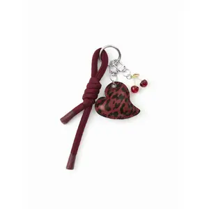 Cider CHERRY & LEOPARD HEART KEYCHAIN Cider CHERRY & LEOPARD HEART KEYCHAIN