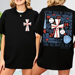 Let The Field Be Joyful T-shirt, Boho Baseball T-shirt, Baseball Bow T-shirt, Christian T-shirt, Bible Verse, Gameday Cheer Mom Shirt, Baseball Gift