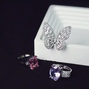 Butterfly Diamond Ring Set/Rings to Pair with Evening Gowns