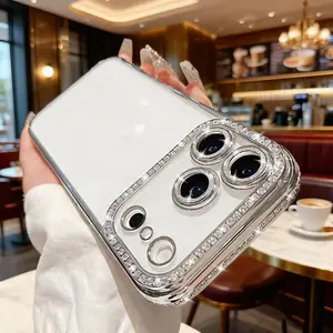 luxury diamond shiny electroplated Phone Cases for iPhone 17/16/15/14 plus /13/12 pro case, high lens protection, non-slip and anti-fall  Cellphone Protector, TPU material, Shockproof Phone Protective Case Compatible with iPhone 17 Pro Max