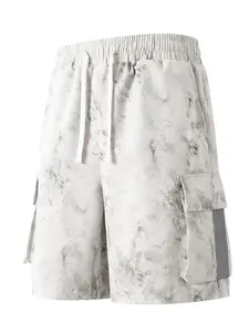 Men's Summer Casual Workwear Shorts, Loose-Fitting Patchwork Design, Versatile Home & Outdoor Wear, Everyday Fashionable Shorts