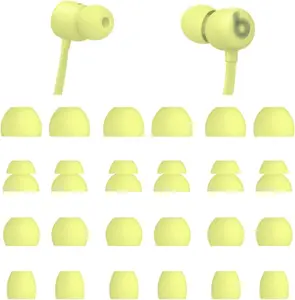 Ear Tips Compatible with  Flex Earbuds, 12 Pairs S/M/L/D Sizes Replacement Soft  Ear Tips Earbuds Covers Eartips Compatible with  Flex, Yuzu Yellow 24