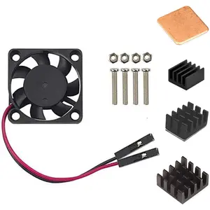 Easycargo Raspberry Pi 4 Heatsink Fan Kit for Cooling Raspberry Pi 5 4 3, 30mm Fan Heatsink for Electronics Robotics Development Boards DIY 3007 30x30x7mm 5V 3.3V Quite Mini Fan Small (Black 1 Pack)