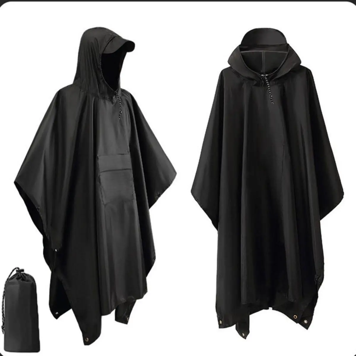 Waterproof Poncho Adult, Reusable Lightweight Rain Poncho Adult Waterproof with Drawstring Hood for Outdoor Hiking Camping Cycling Traveling Waterproof Raincoat Rain Suit Rainproof
