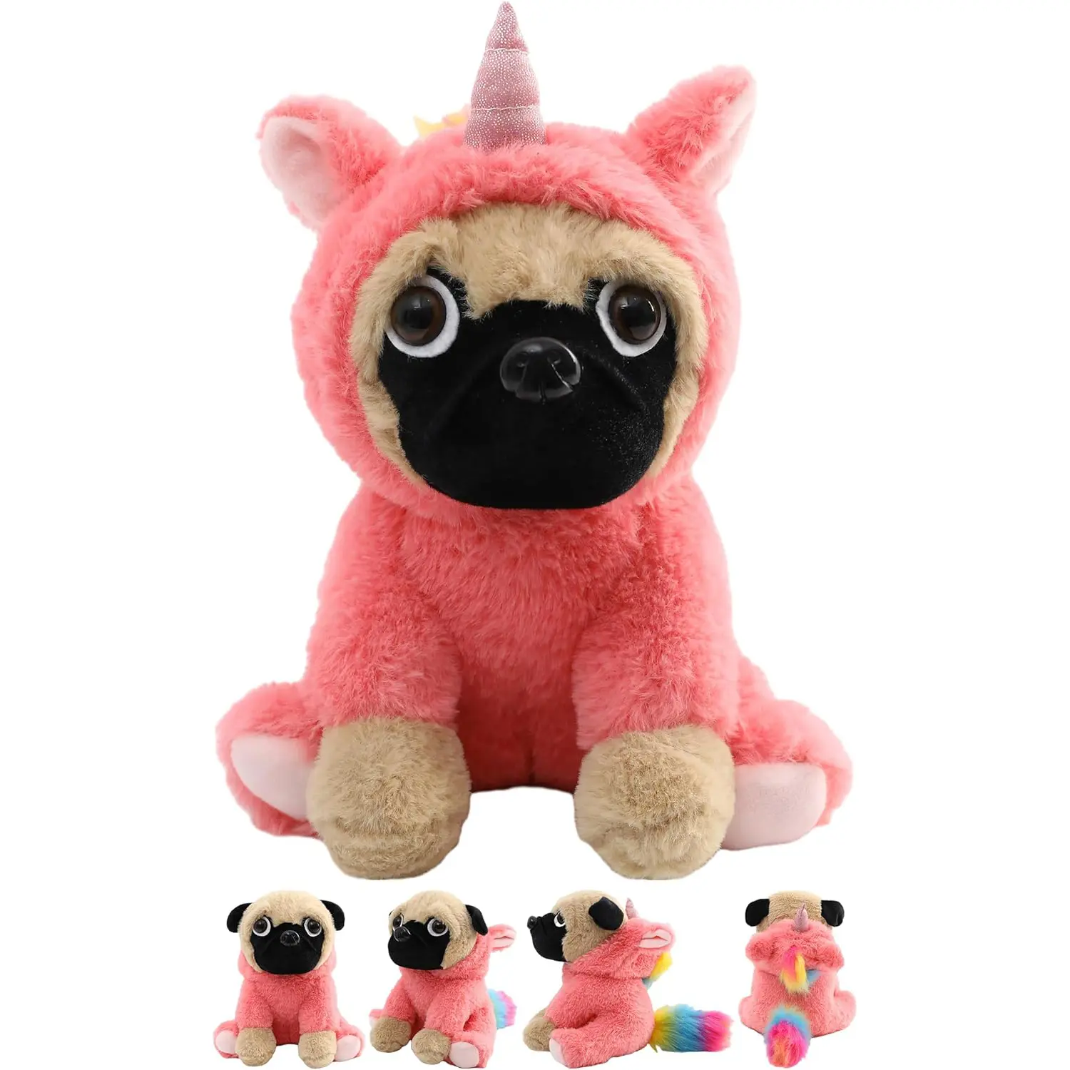 CASAGOOD Official Pug Stuffed Animal Pug Dog Wearing Costume Plushies Pug Dressed as Cute Funny Plush Toys for Kids Stuffed Puppy Animals Gift for Lover 12 Inch