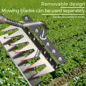 Heavy-Duty Carbon Steel Garden Weeding Rake, Dual-Pronged Iron Rake for Lawn Dethatching & Soil Loosening, Ideal for Backyard Gardening