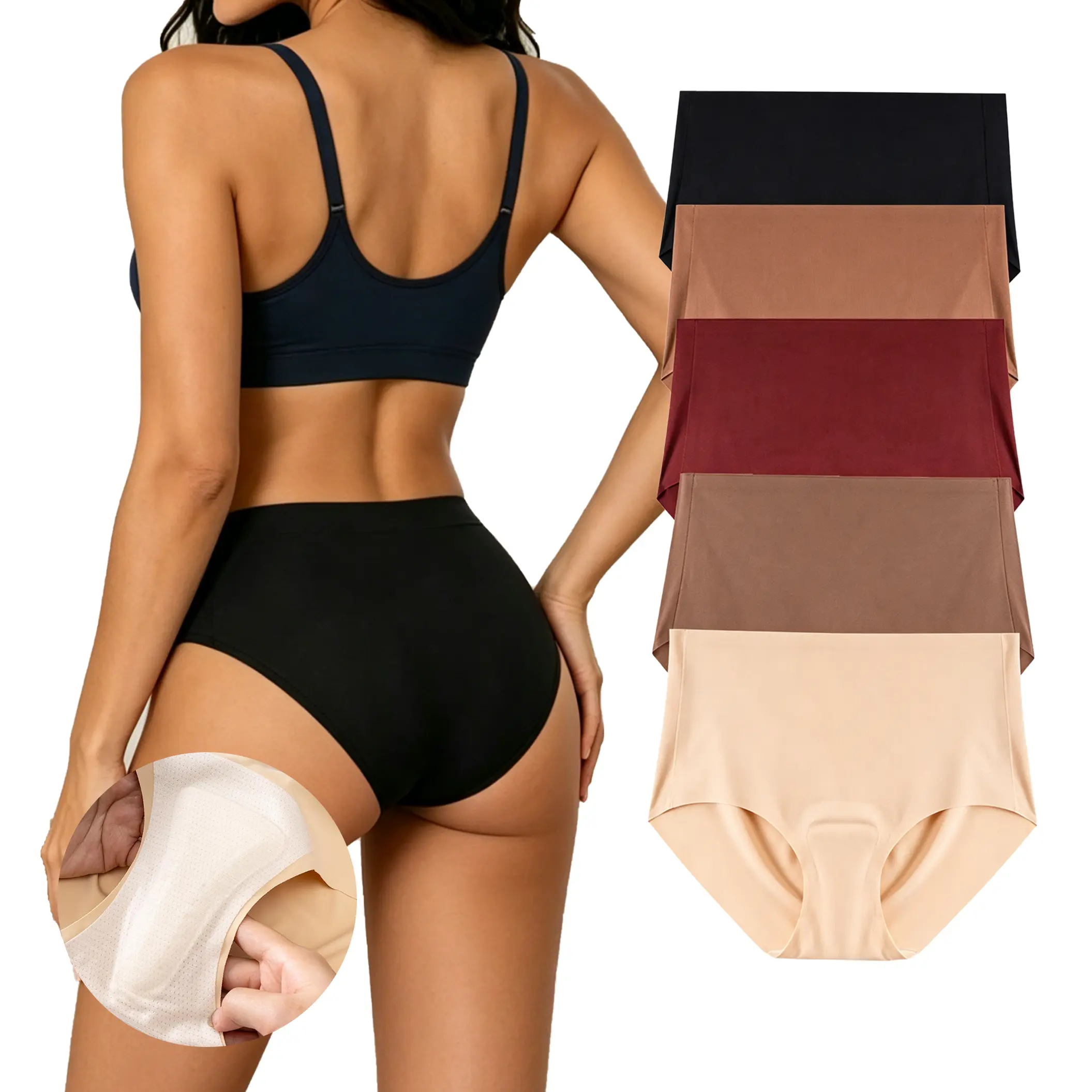 Women's 5-Pack Seamless Full Coverage Panties - Activewear, Minimalist Basic, Stretchy Breathable Lightweight Fabric, Smooth, Camel Toe Coverage, No Awkward Bulging, Soft Comfortable Fit, Machine Washable for Everyday & Workout