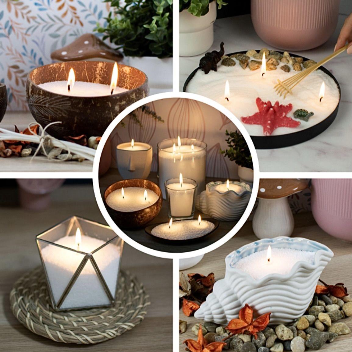 Handmade DIY Flowing Candle with Granular Wax and Sand for Home Decor and Ornaments