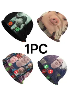 1 PC Piggy Bonnet Hats Men Women's Thin Hat John Pork Is Calling 1 Autumn Spring Warm Cap Design Skullies Caps