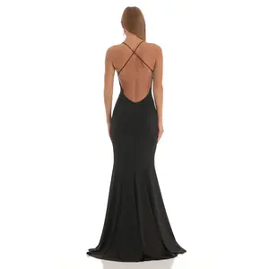 Open Back Maxi Dress in Black