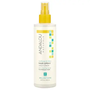 Andalou Naturals Hair Spray, Brilliant Shine, For Medium Hold, Sunflower & Citrus , 8.2 fl oz (242 ml)