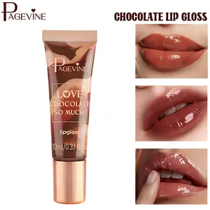Chocolate Lip Gloss Moisturizing Lip Care Balm, Glass Like Shine Plump Lip Tint with Lightweight Juicy Texture, Hydrating Smooth Finish for Daily Makeup Natural Soft Glam and Dry Lips Repair Use.