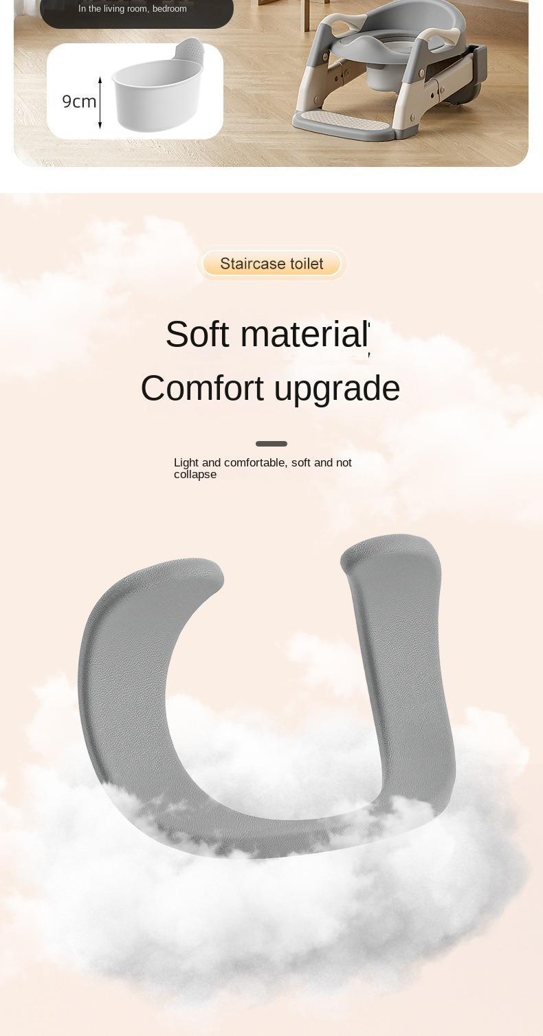 Potty Training Seat with Step Stool Ladder for Toddlers – Comfortable, Safe & Adjustable Toilet Trainer for Boys & Girls, Anti-Slip Pads, Easy Climb Design, Grey, Toilet Trainer for Kids, Potty Training Ladder for Bathroom, Non-Slip Kids Toilet Seat