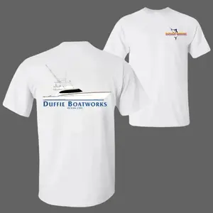 Duffie Boatworks x Sunset Marina Offshore Adventure T-Shirt, Boat Graphic Tee, Soft Cotton Unisex Shirt, Nautical Apparel for Men & Women, Boat Enthusiasts Gift - KitchenEra