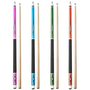 4-Piece Pool Cue Set, 58-Inch Canadian Maple Wood Billiard Cues With ABS Connection Ring, Professional Grade Cues For Table, Bar, Home And Office Use, Available In 18 Oz, 19 Oz, 20 Oz, 21 Oz Weights, Durable Shaft, Smooth Play