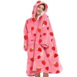 Adult Wearable Blanket Hoodie Sherpa Full Picture Case Cat Oversized Sports Shirt Women's Pocket Blanket Comfortable for Women (Gift)